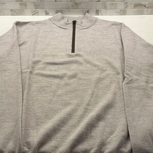 Peter Millar Light Gray 100 % merino wool quarter zip Sweater